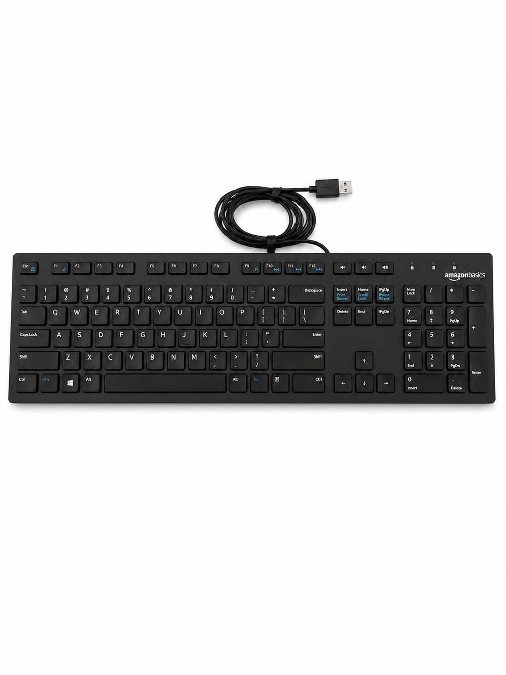 AmazonBasics Matte Black Wired Keyboard Model MD-005